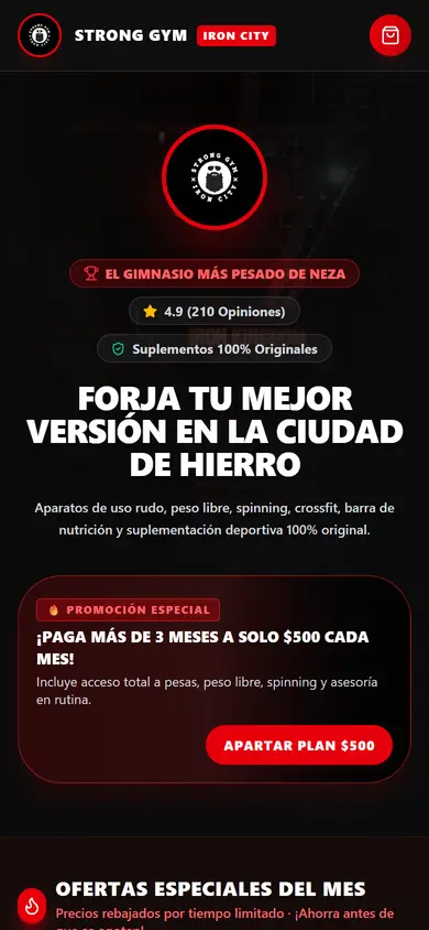 Apps web para negocios: catálogo fitness y agenda de citas abiertas en celulares